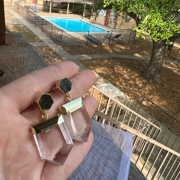 Quartz Point Statement Earrings - New - Picture 10 of 16
